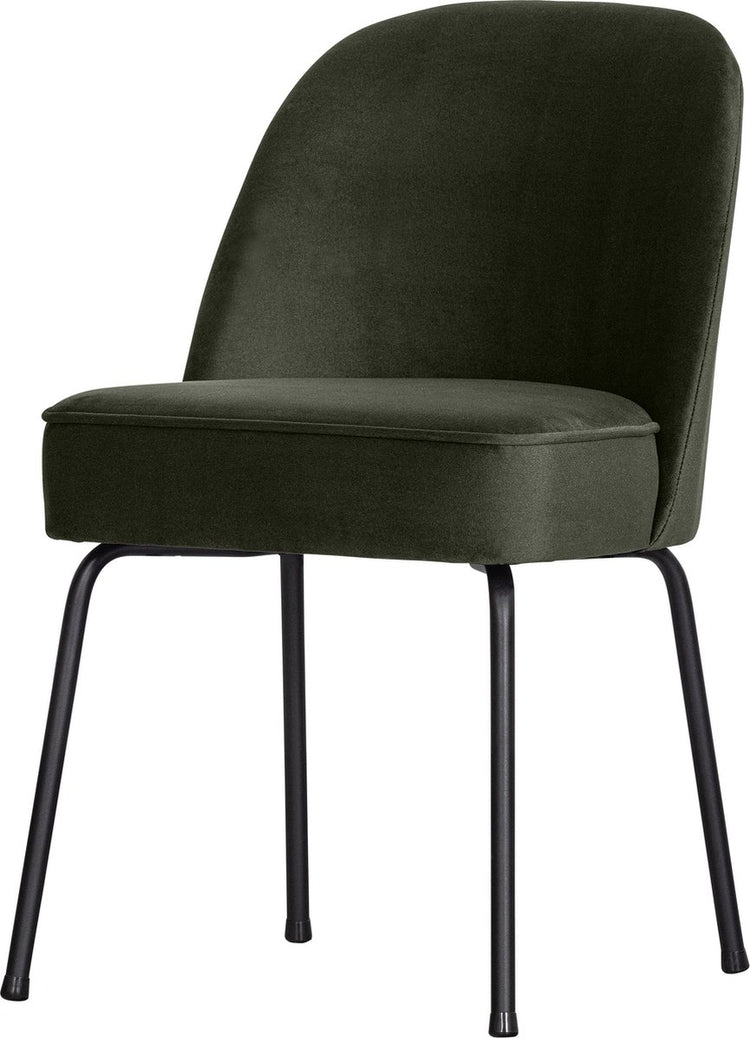 Chaise de salle à manger Woood vogue - velours - vert foncé - 83x50x57