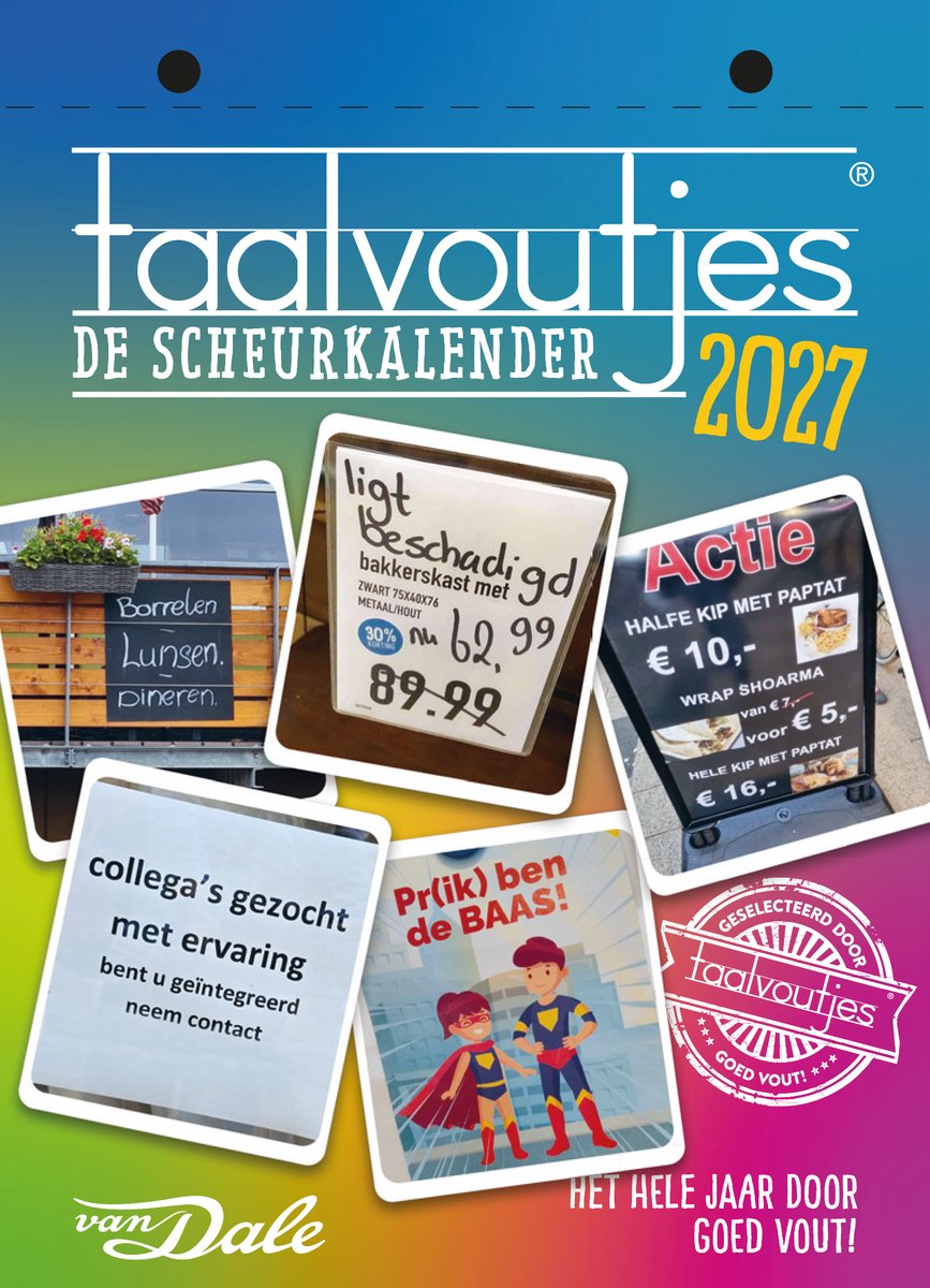 Langue Voutjes – le calendrier détachable 2027