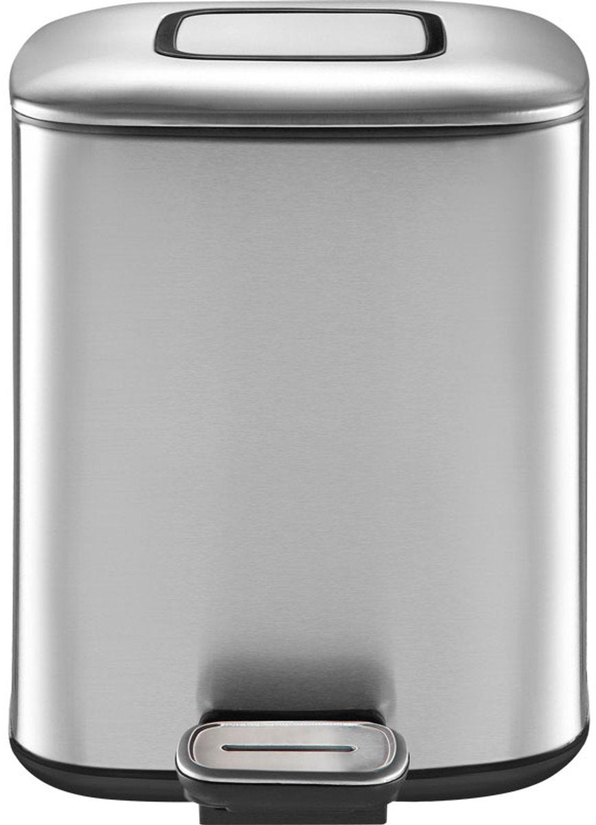 Eko - poubelle à pédale de pluie 6 litres - plastique inox - acier inoxydable mat - poubelle