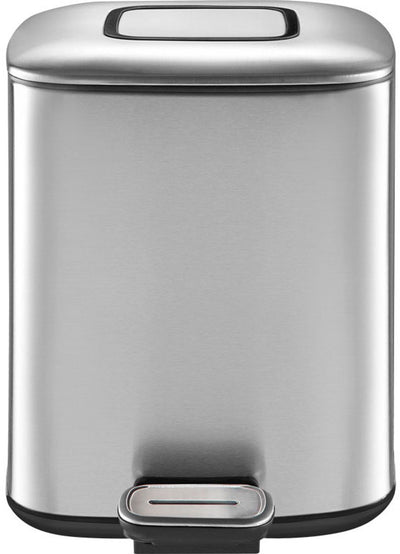 Eko - poubelle à pédale de pluie 6 litres - plastique inox - acier inoxydable mat - poubelle