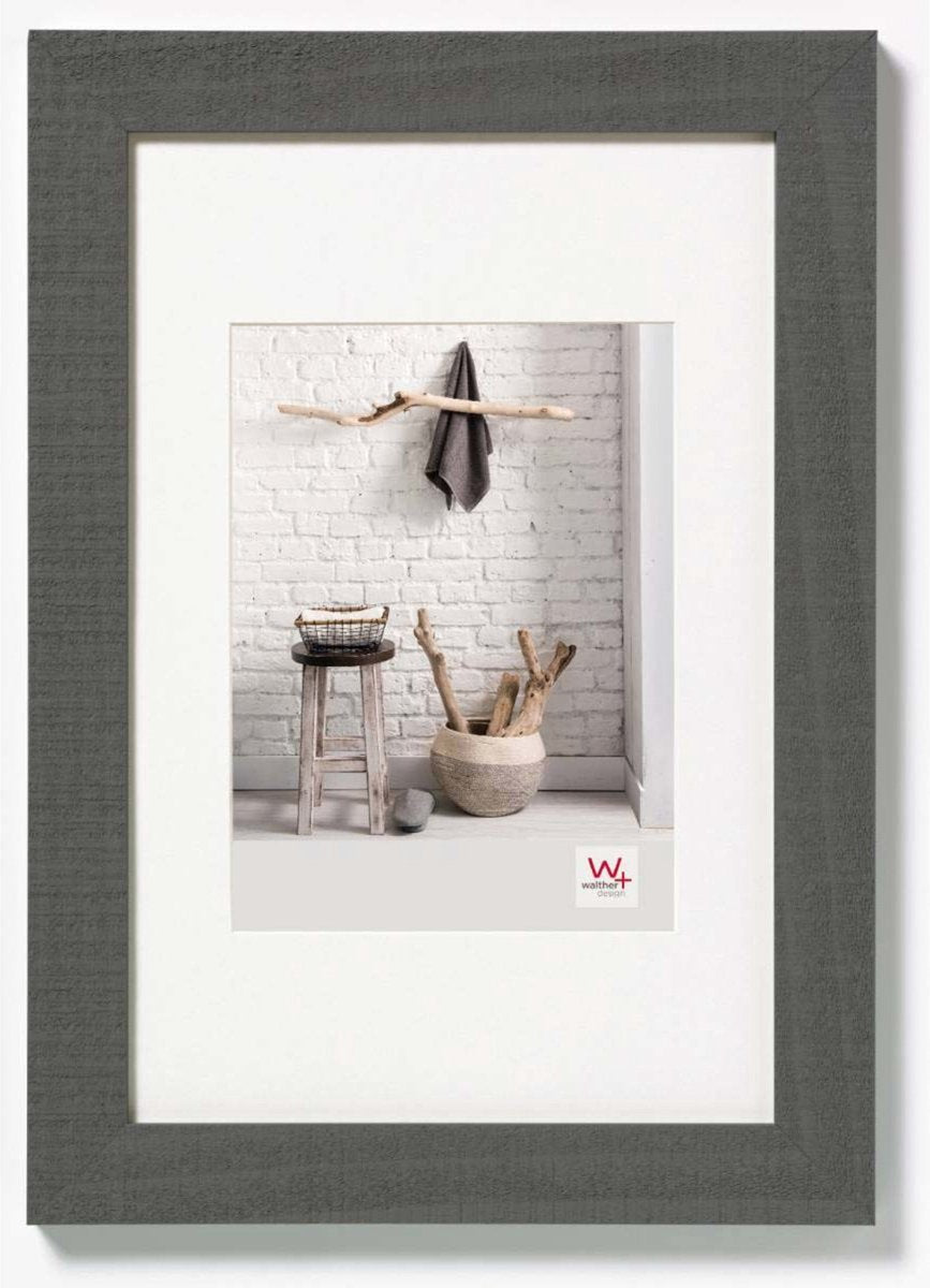 Walther home - cadre en bois - format photo 30x45 cm - gris