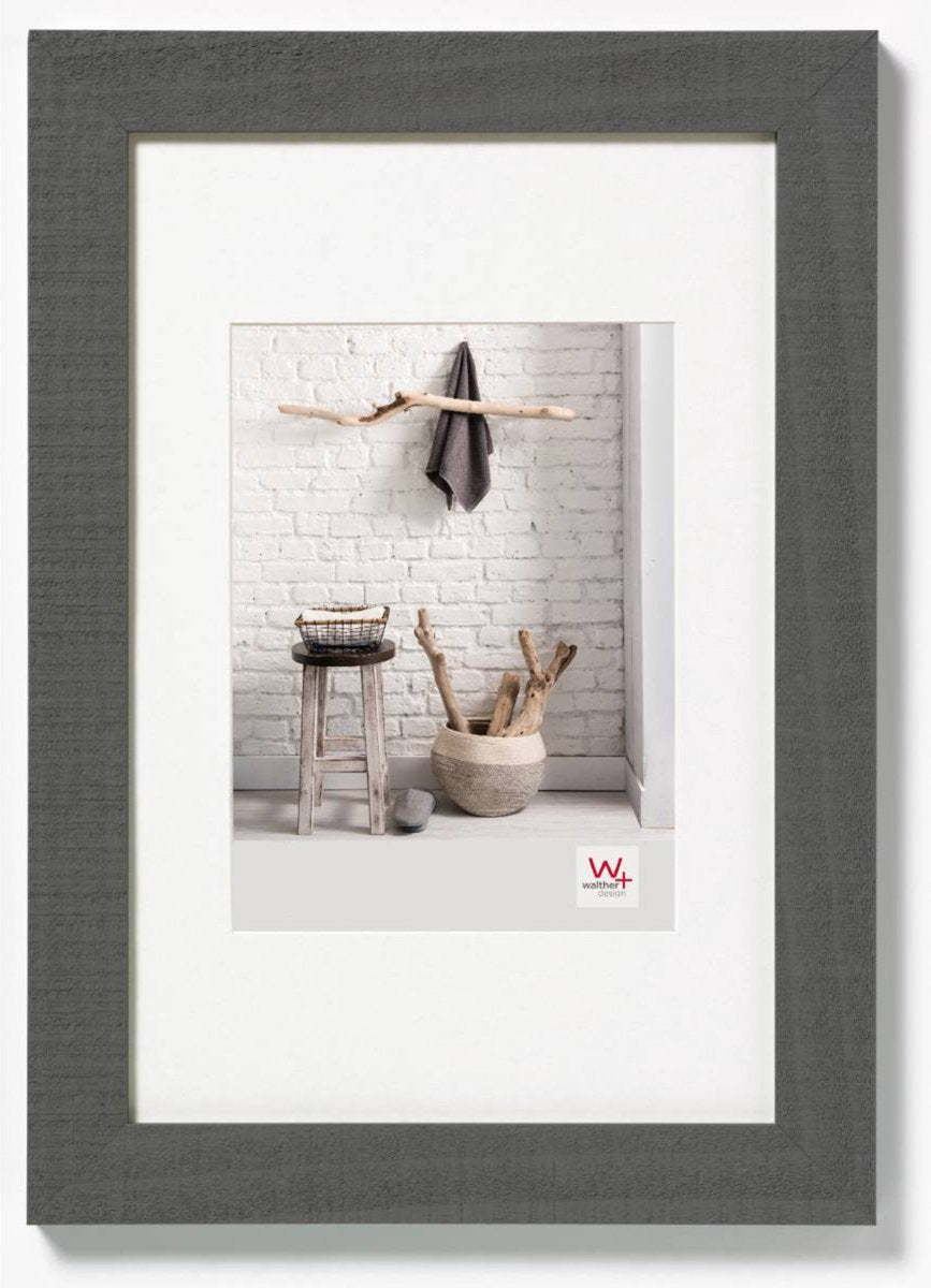 Walther home - cadre en bois - format photo 10x15 cm - gris