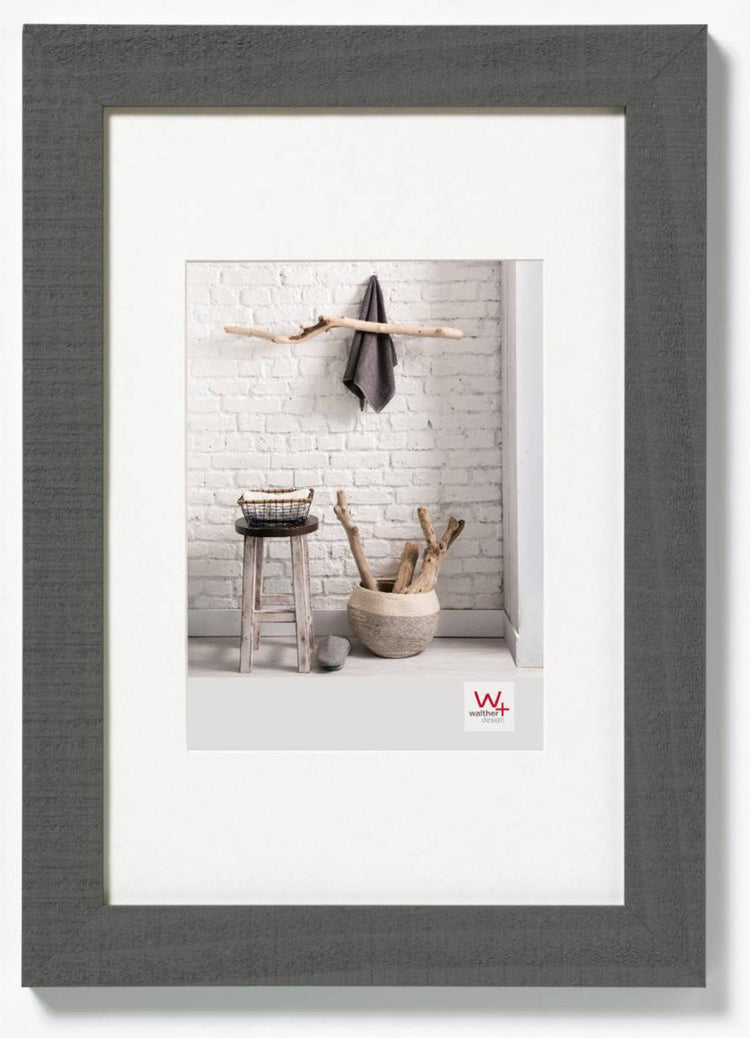 Walther home - cadre en bois - format photo 10x15 cm - gris