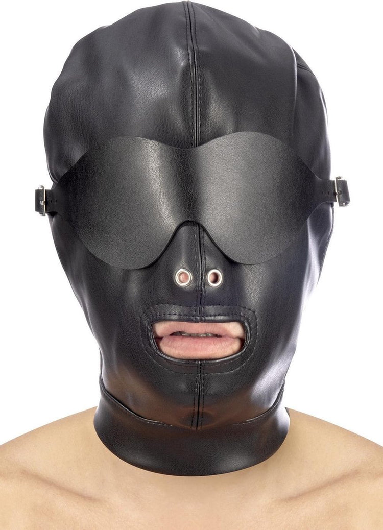 Tentation fétiche - masque de bondage - narines et bouche libres - bandeau amovible - noir