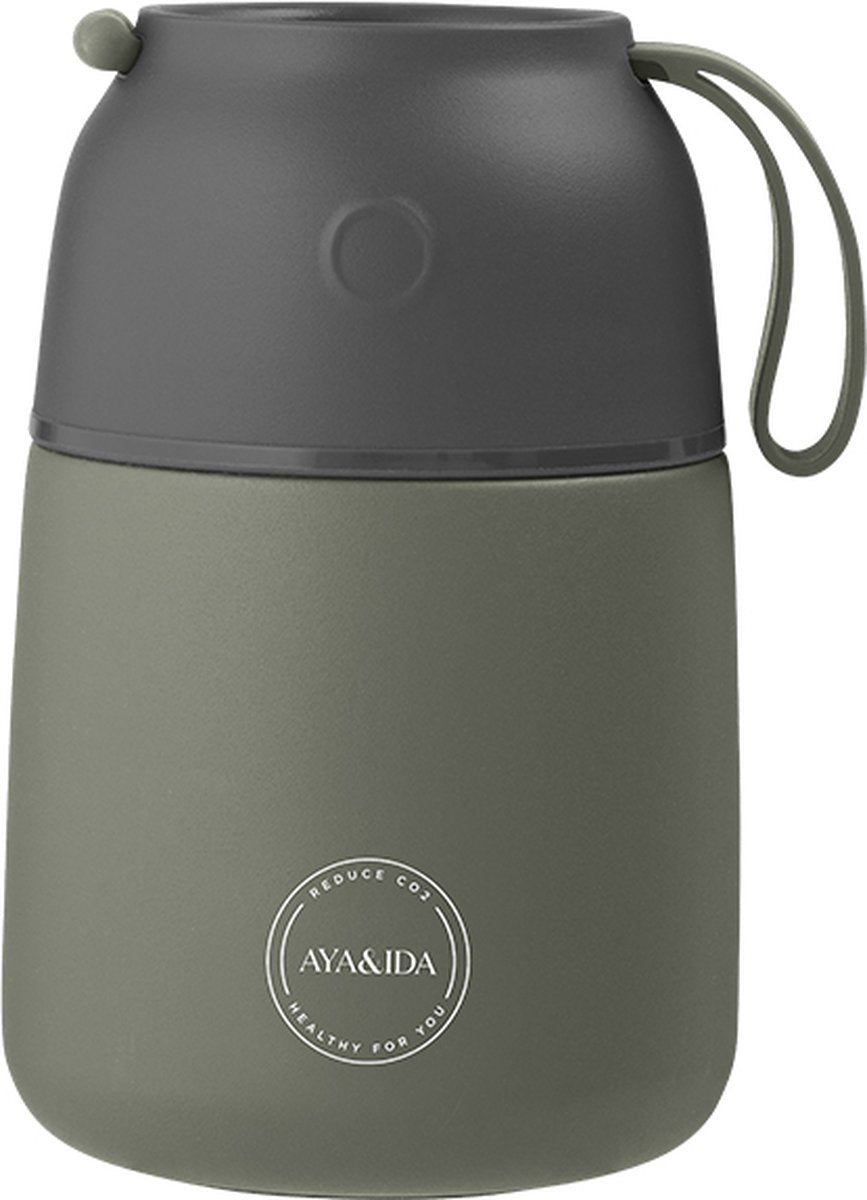 Aya ida - foodie - bouteille thermos - récipient alimentaire - 500ml - vert tropical