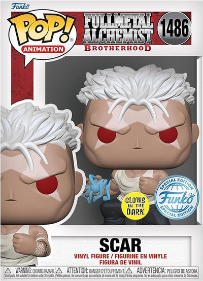 Animation Funko pop : fullmetal alchemist : fraternité - cicatrice (lueur dans le noir) pop #1486