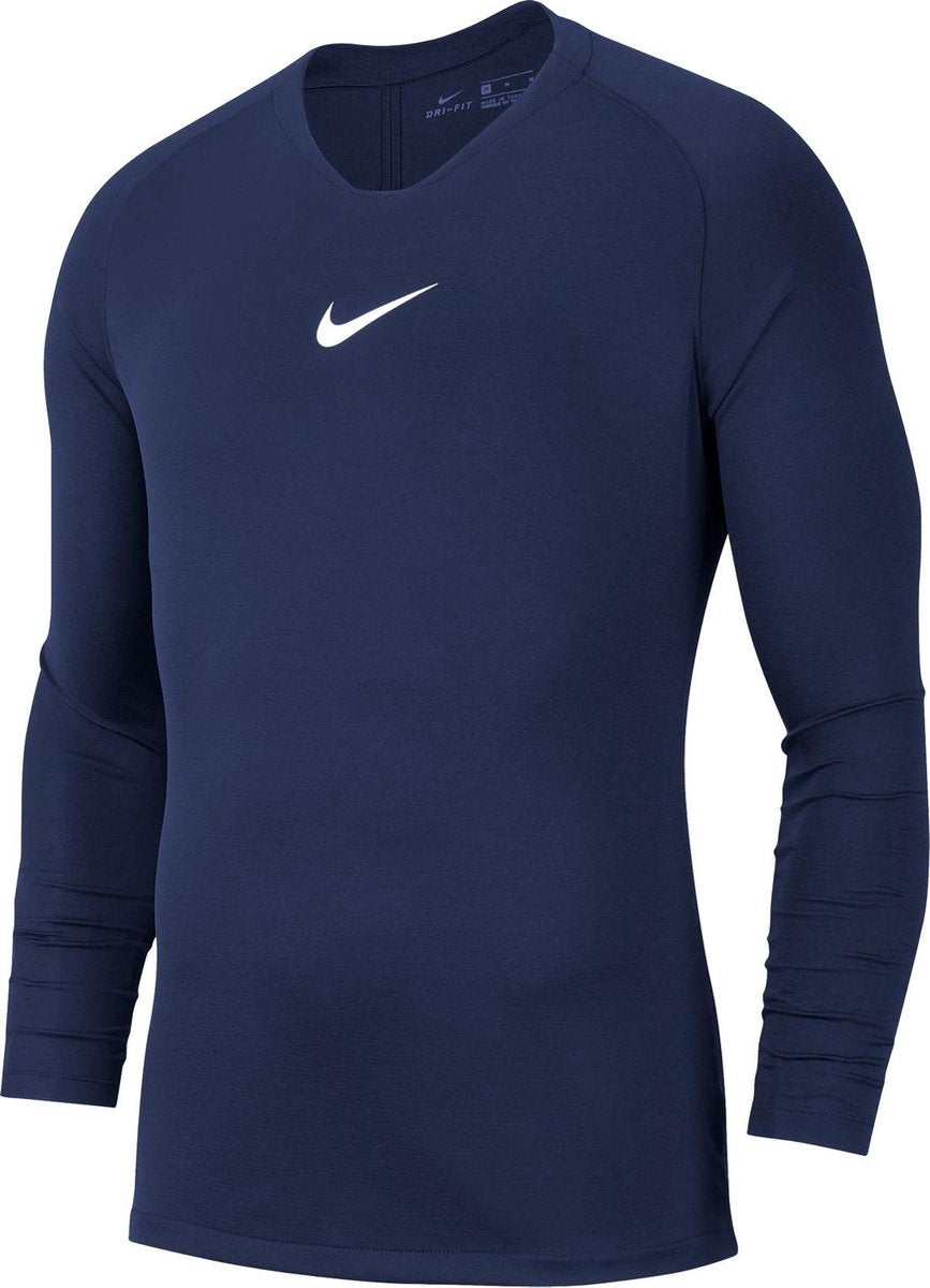 Nike park dry première couche chemise thermique à manches longues - taille s - homme - bleu marine blanc