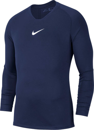 Nike park dry première couche chemise thermique à manches longues - taille s - homme - bleu marine blanc