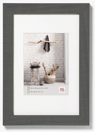 Walther home - cadre en bois - format photo 20x30 cm - gris
