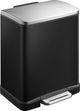 Eko - poubelle à pédale e-cube 12 litres - plastique inox - noir brillant, acier inoxydable mat - poubelle