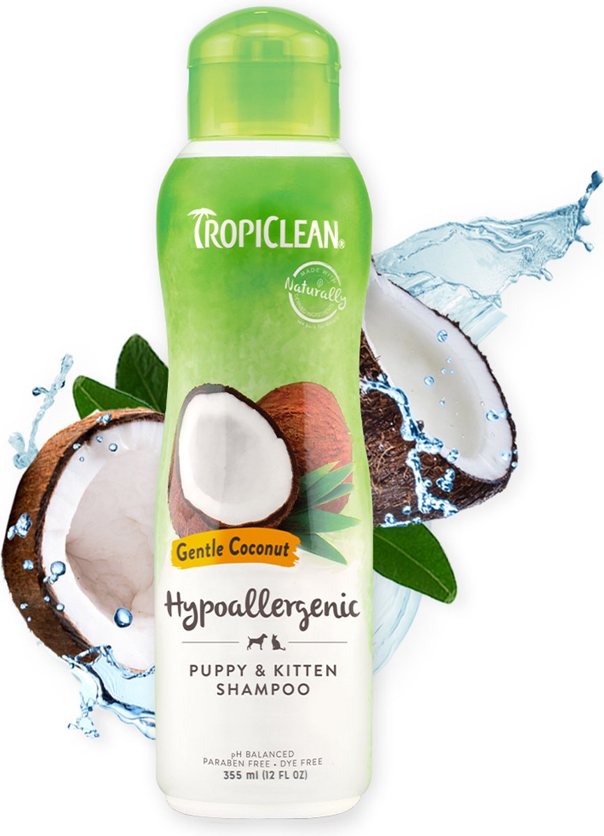 Tropiclean soft coco - shampoing pour chien - shampoing pour chiot - 355ml