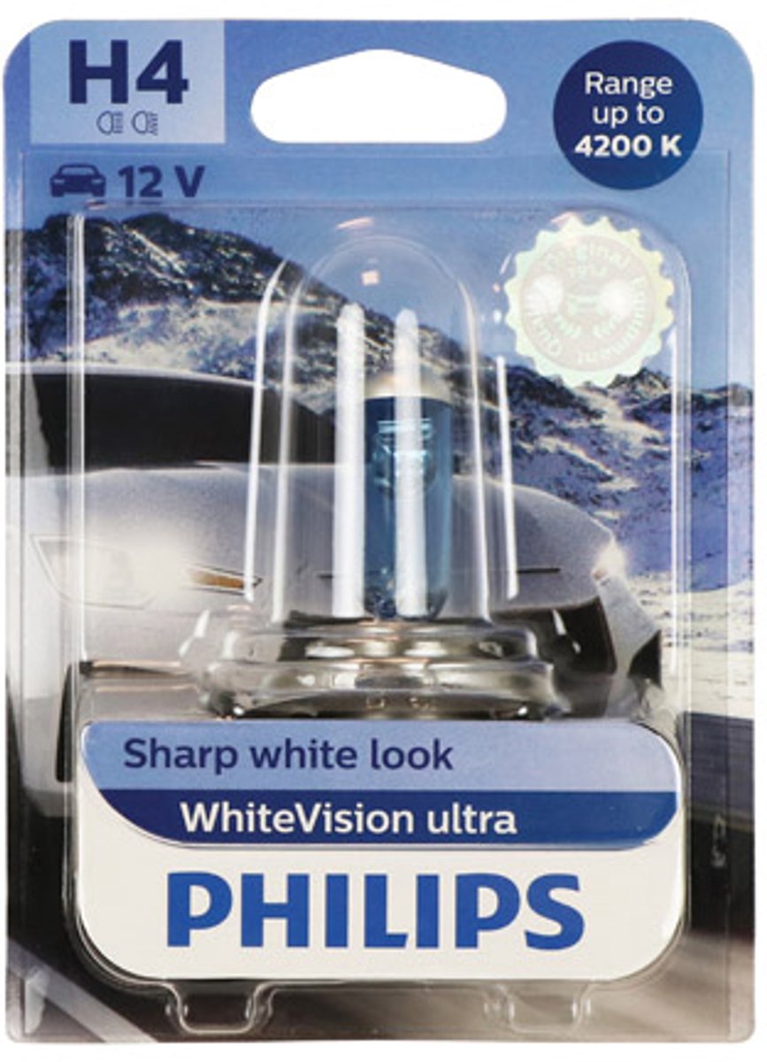Philips lampe de voiture h4 whitevision 12v 60w blanc
