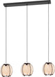 Lampe à suspension Eglo waverton - e27 - 92 cm - noir et blanc - textile