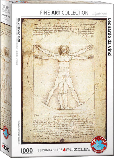 Eurographics - les proportions du corps humain selon Vitruve [le proporzioni del corpo umano secondo vitruvio] - Léonard de Vinci - 1000 pièces 48×68cm (l×h) - puzzle