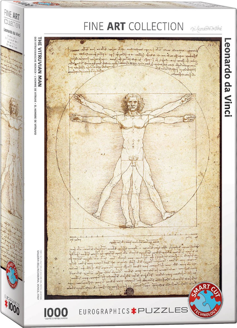 Eurographics - les proportions du corps humain selon Vitruve [le proporzioni del corpo umano secondo vitruvio] - Léonard de Vinci - 1000 pièces 48×68cm (l×h) - puzzle