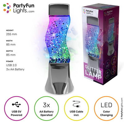 Partyfun lumières lampe de table paillettes LED changement de couleur