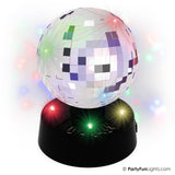 Partyfun lumières lampe de table boule disco miroir 10cm rotatif - afbeelding 1