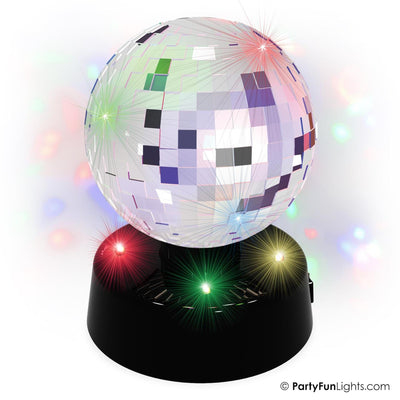 Partyfun lumières lampe de table boule disco miroir 10cm rotatif