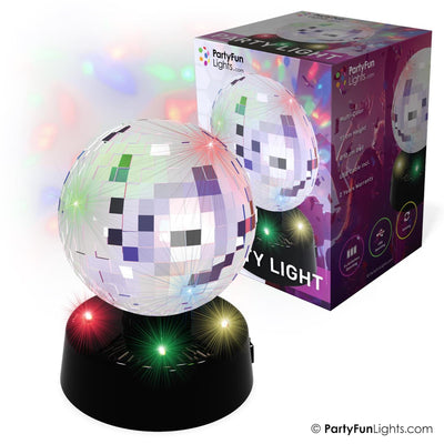 Partyfun lumières lampe de table boule disco miroir 10cm rotatif
