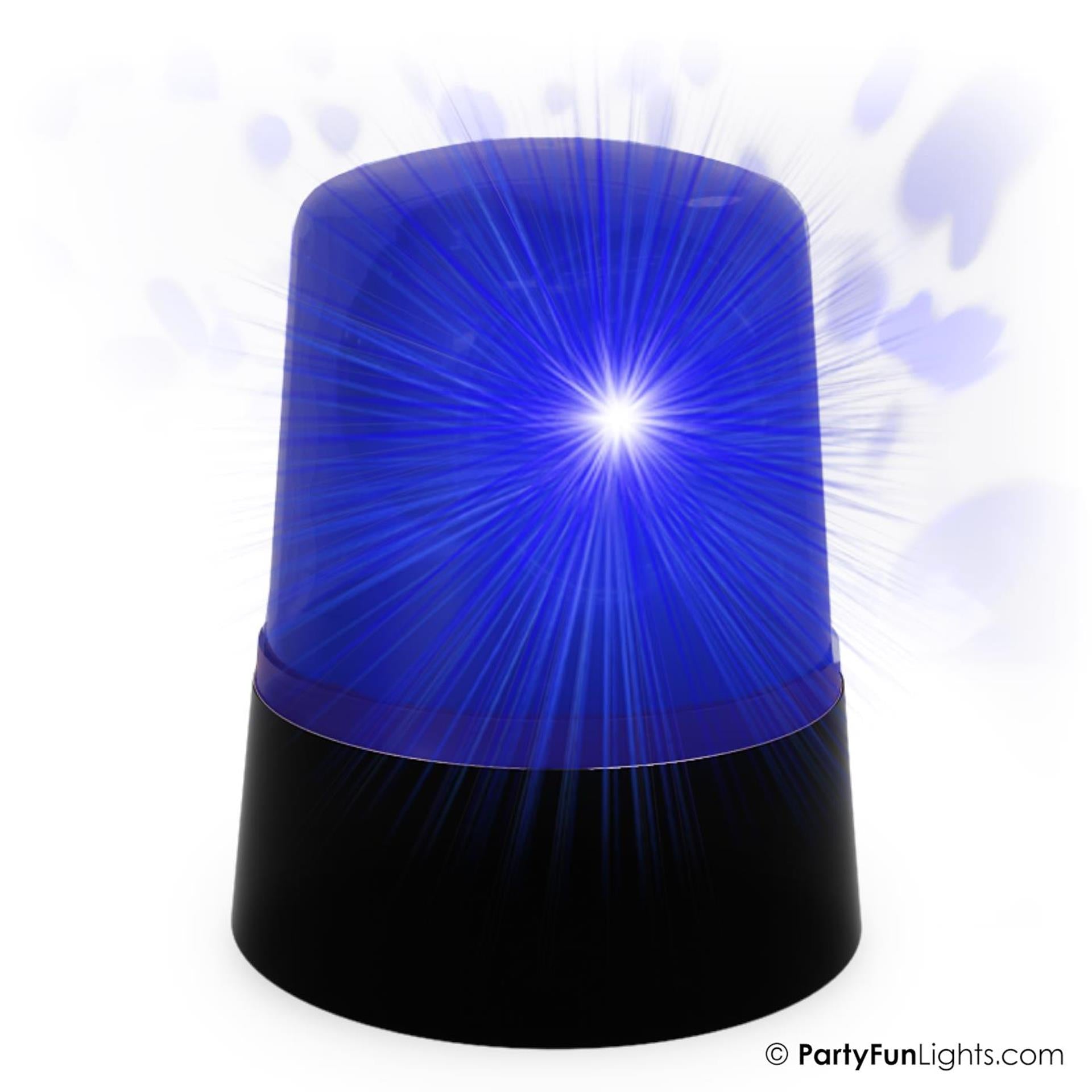 Partyfun lumières lampe de table mini lumière de police LED bleu