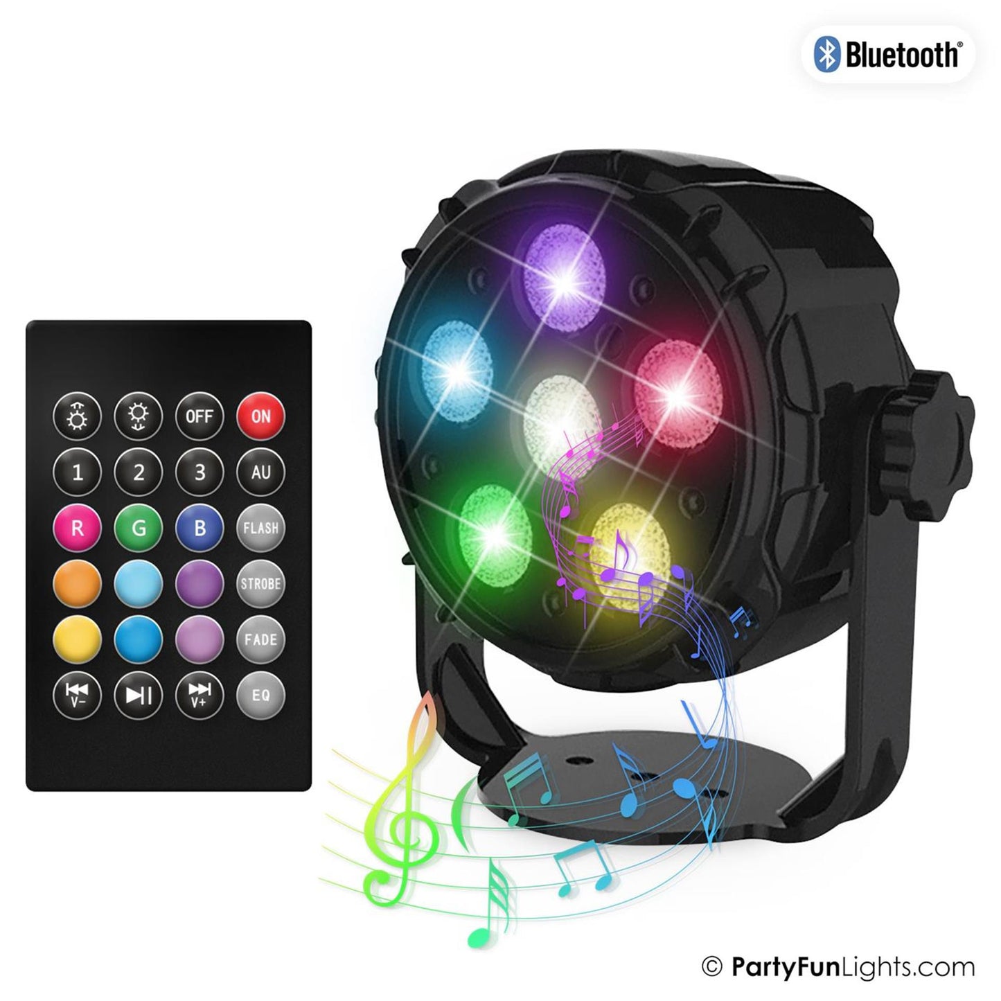Partyfun allume le haut-parleur Bluetooth 6x LED d'alimentation