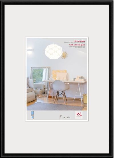 Walther new lifestyle - cadre en plastique - format photo 20x30 cm - verre d'art - noir