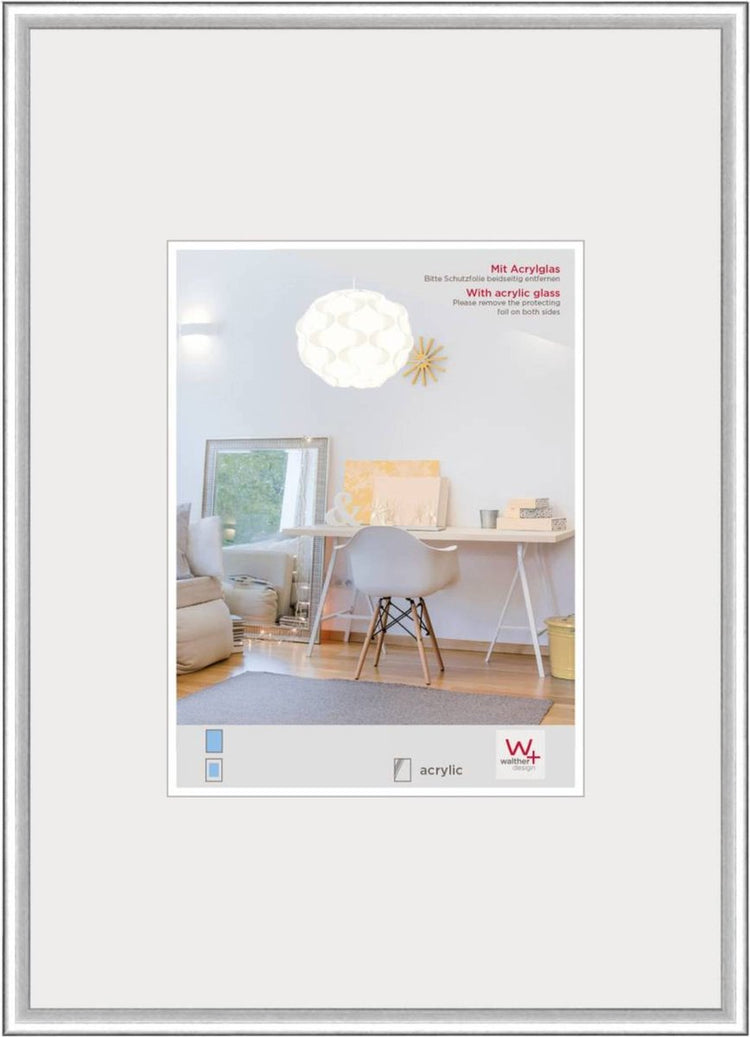 Walther new lifestyle - cadre en plastique - format photo 42x59,4 cm (din A2) - argent
