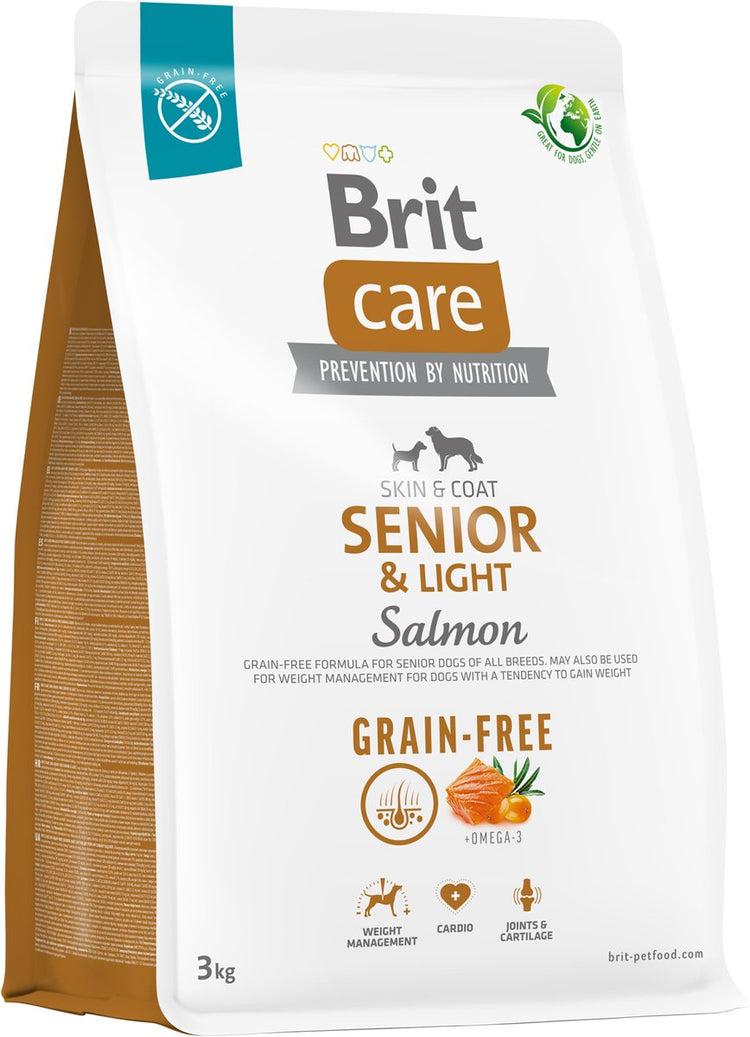 Brit care sans céréales - nourriture sèche pour chiens - senior light - saumon - sans céréales - 12kg