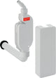 Siphon Geberit en saillie pour tube pour vaisselle ou lave-linge pp avec matériel de montage pour montage mural et plaques de recouvrement blanches