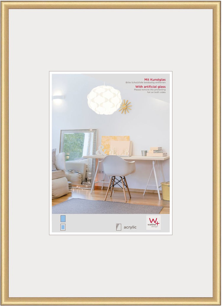Walther new lifestyle - plastic frame - photo size 40x50 cm - art glass - gold