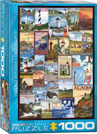 Eurographics - affiches vintage de phares [affiches vintage de phares] - 1000 pièces 48×68cm (l×h) - puzzle