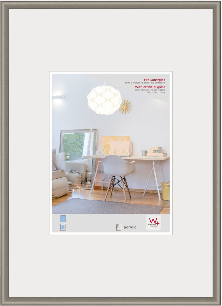 Walther new lifestyle - plastic frame - photo size 40x50 cm - art glass - steel