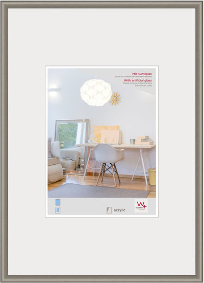 Walther new lifestyle - cadre en plastique - format photo 20x30 cm - verre d'art - acier