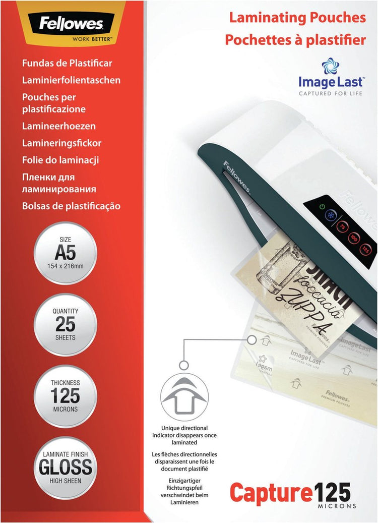 Fellowes pochettes de plastification imagelast a5 125 microns 25 pièces