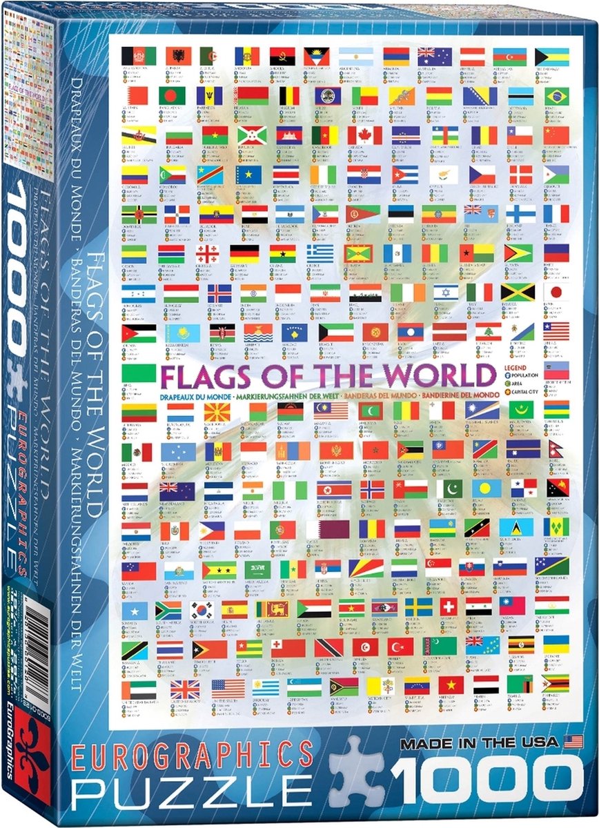 Eurographics - drapeaux du monde - 1000 pièces 48×68cm (l×h) - puzzle