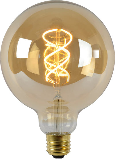 Lucide g125 - lampe à filament - ø 12,5 cm - LED dimmable - E27 - 1x4,9W 2200K - ambre