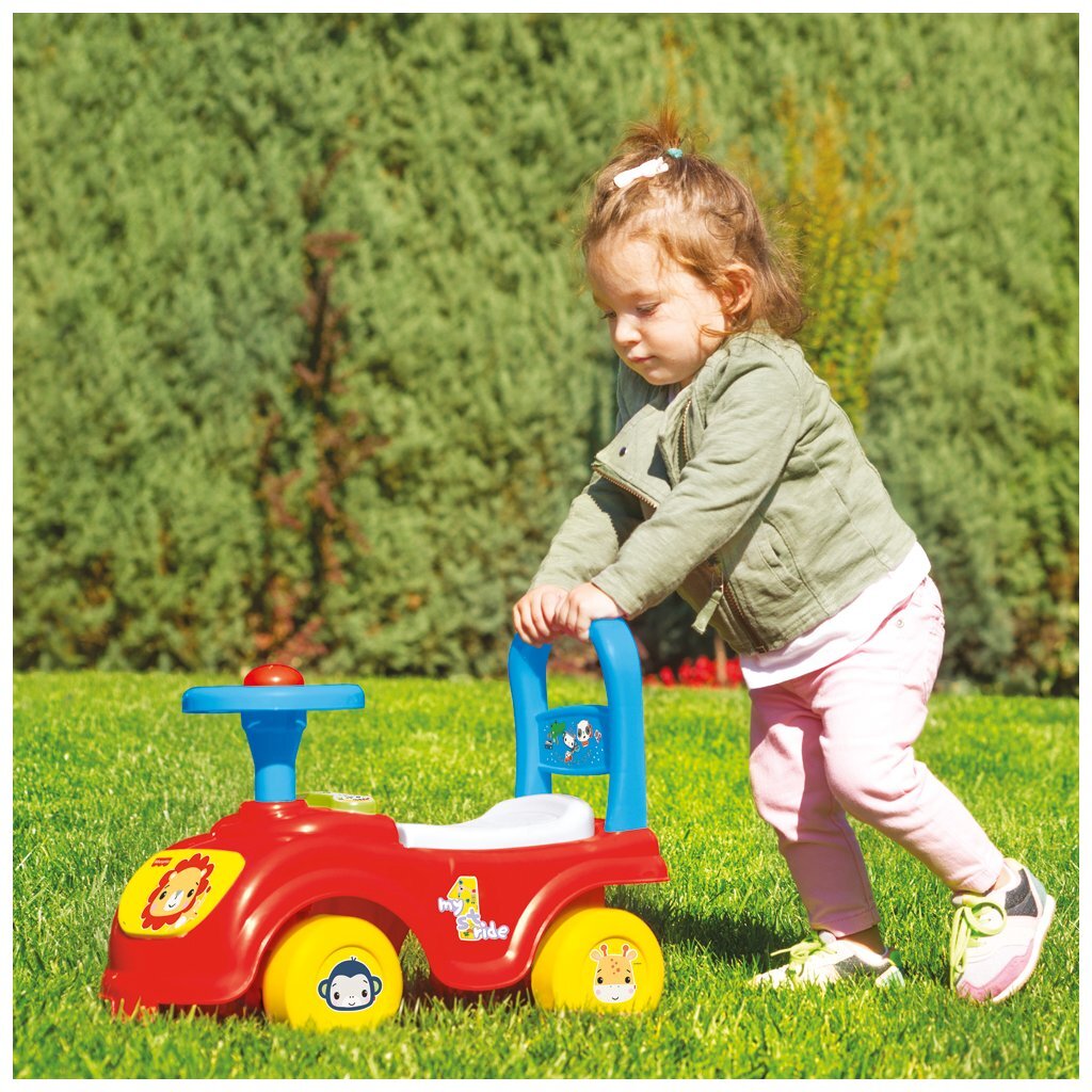 Fisher Price Walking Car + Horn Red Blue Yellow