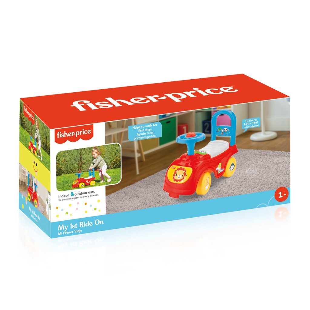 Fisher Price Walking Car + Horn Red Blue Yellow