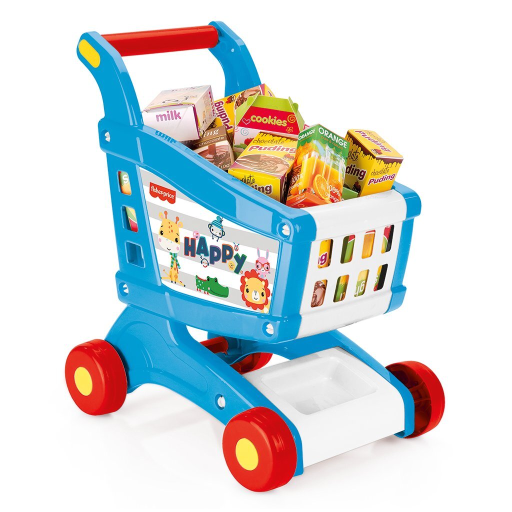 Dolu Fisher Price Cart d'achat + accessoires Blanc Bleu rouge