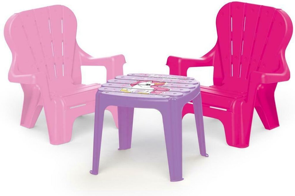 Dolu Dolu Unicorn Pink Table avec chaises