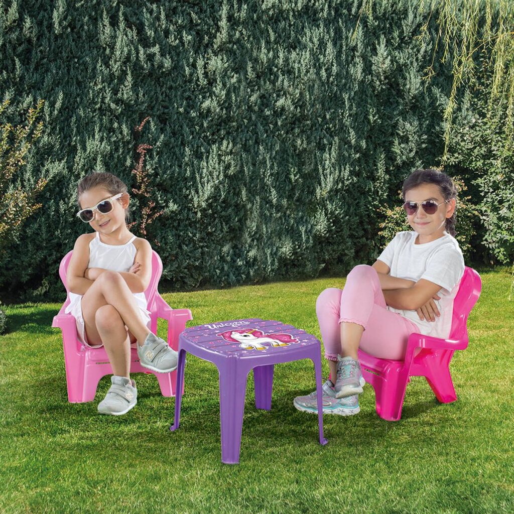 Dolu Dolu Unicorn Pink Table avec chaises