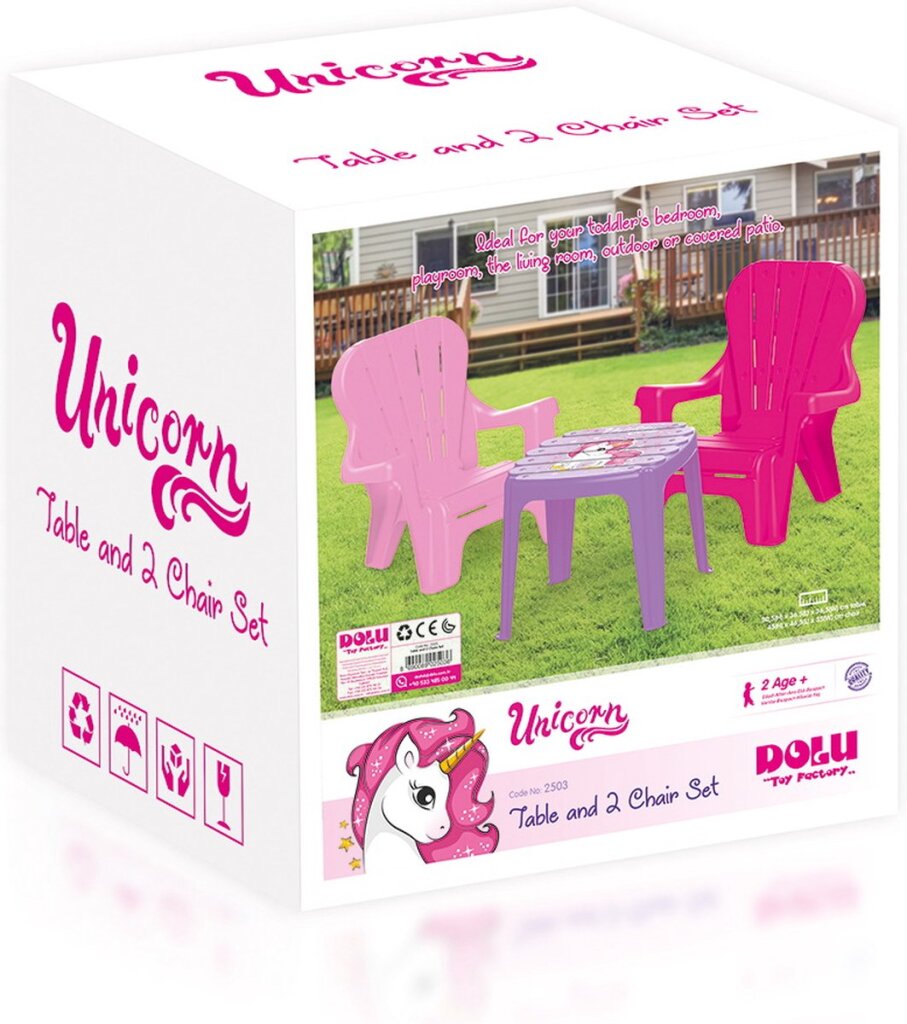 Dolu Dolu Unicorn Pink Table avec chaises