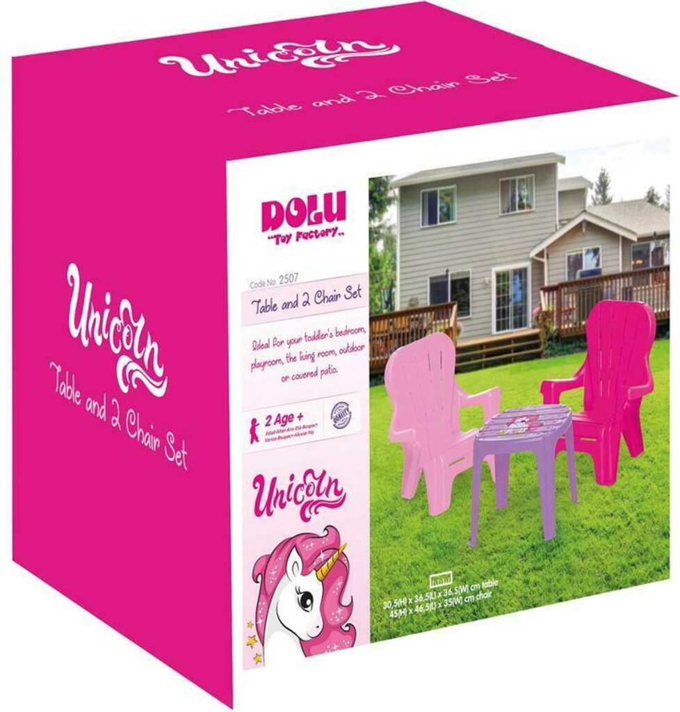 Dolu Dolu Unicorn Pink Table avec chaises