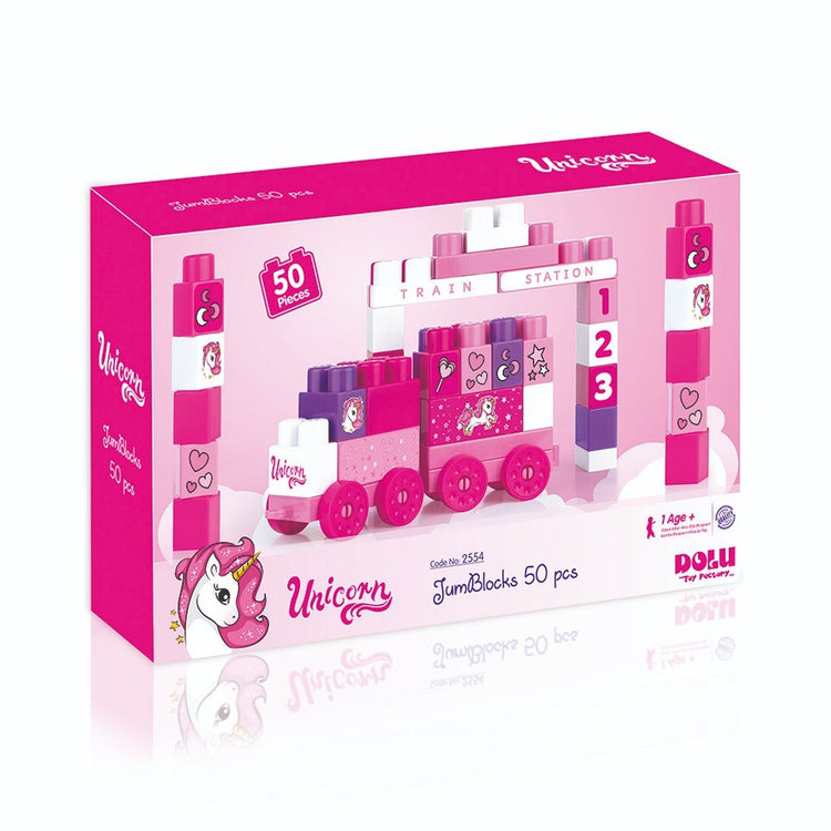 Dolu Dolu Unicorn Jumblocks s'entraîne avec 50 blocs de rose