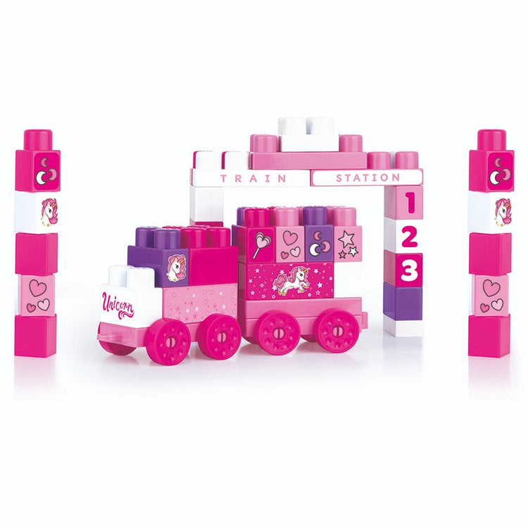Dolu Dolu Unicorn Jumblocks s'entraîne avec 50 blocs de rose