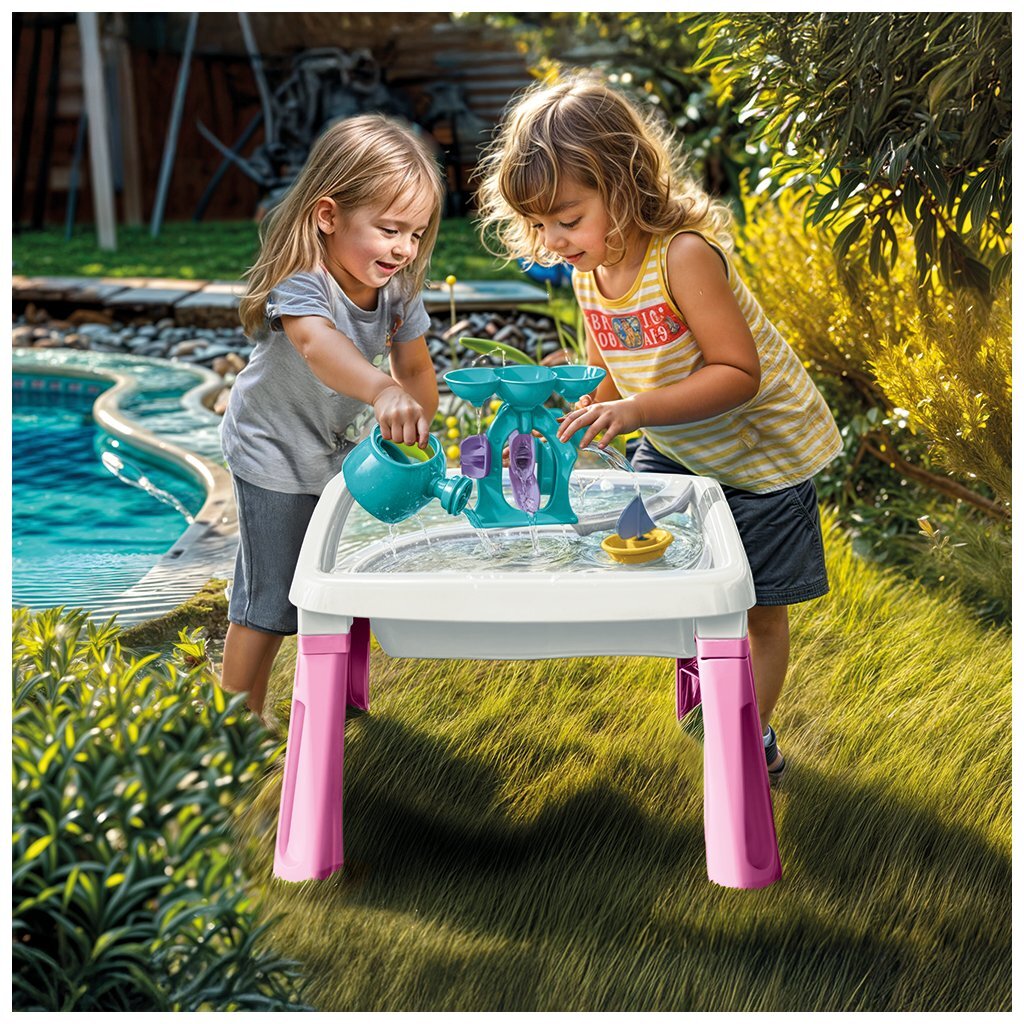 Dolu Sand-Water Table + Accessoires Rose blanc
