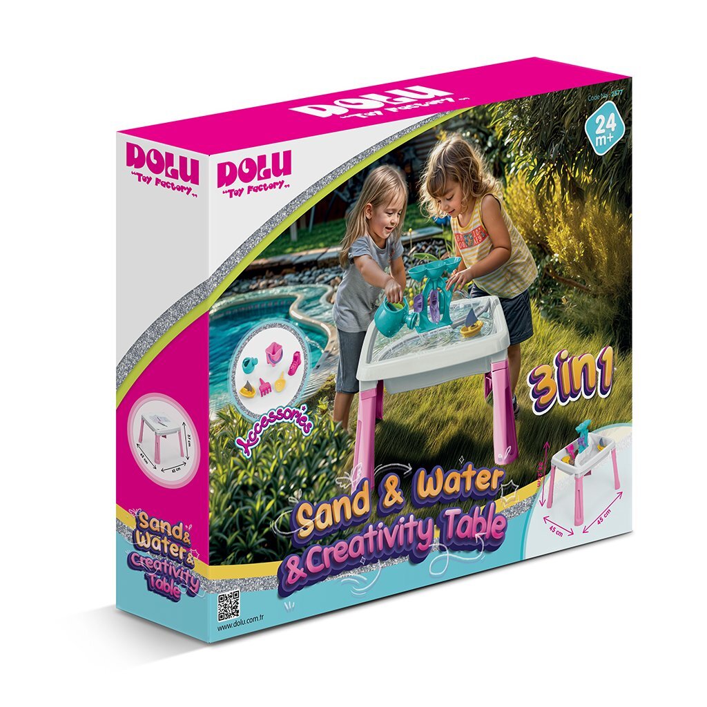 Dolu Sand-Water Table + Accessoires Rose blanc