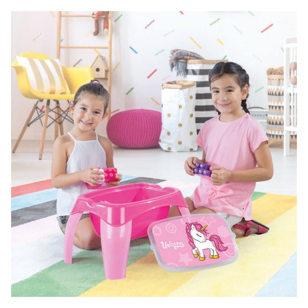 Table d'activité de la licorne Dolu + 30 blocs de rose