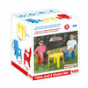 Table Dolu avec 2 chaises bleu rouge jaune