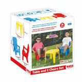 Table Dolu avec 2 chaises bleu rouge jaune - afbeelding 1